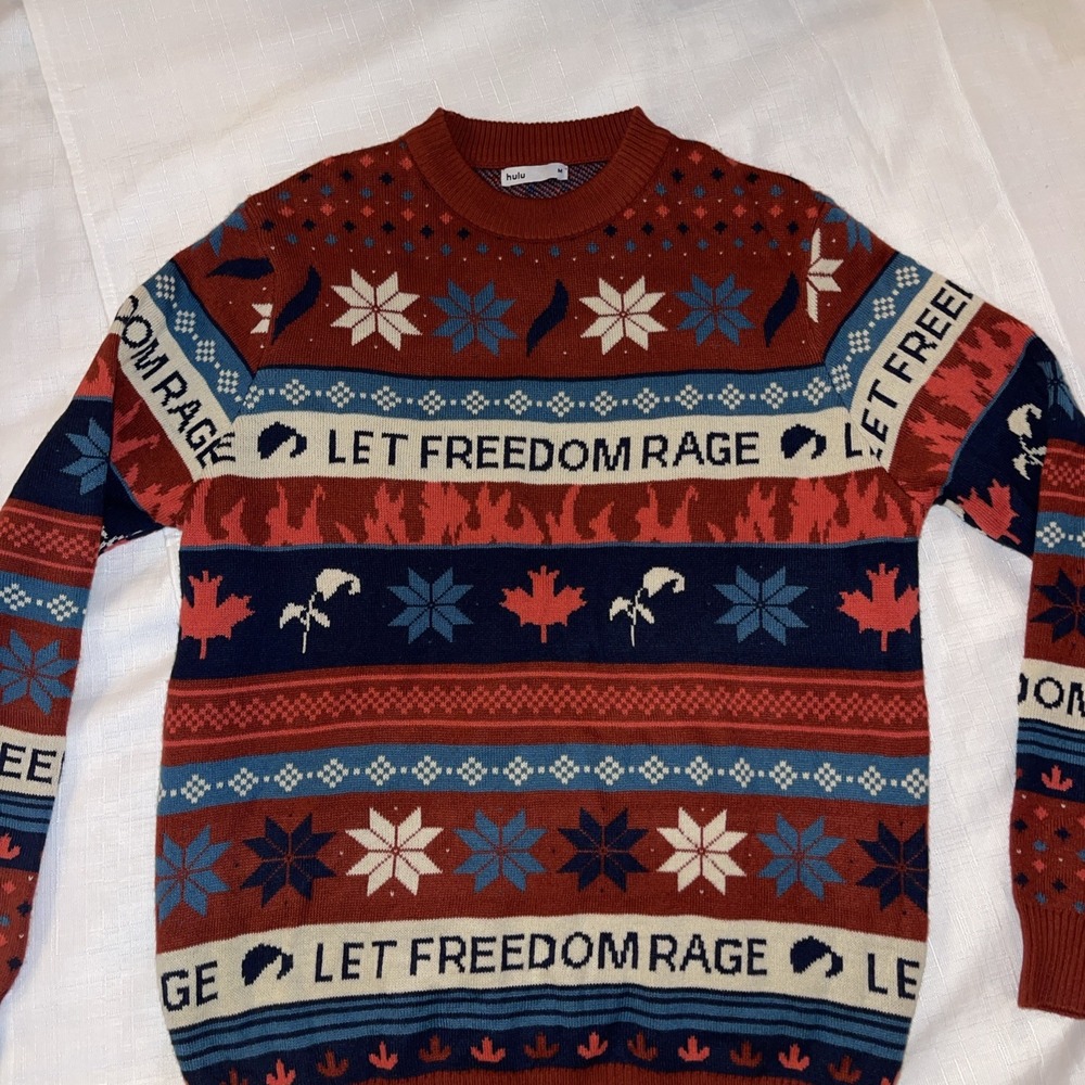 Handmaid's Tale Let Freedom Rage Christmas Holiday Sweater M Hulu Red Dress
